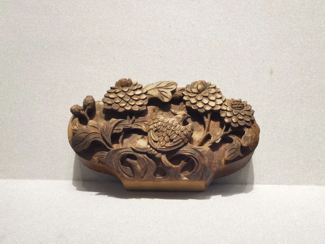清 木雕花鳥(niǎo)紋梁柁